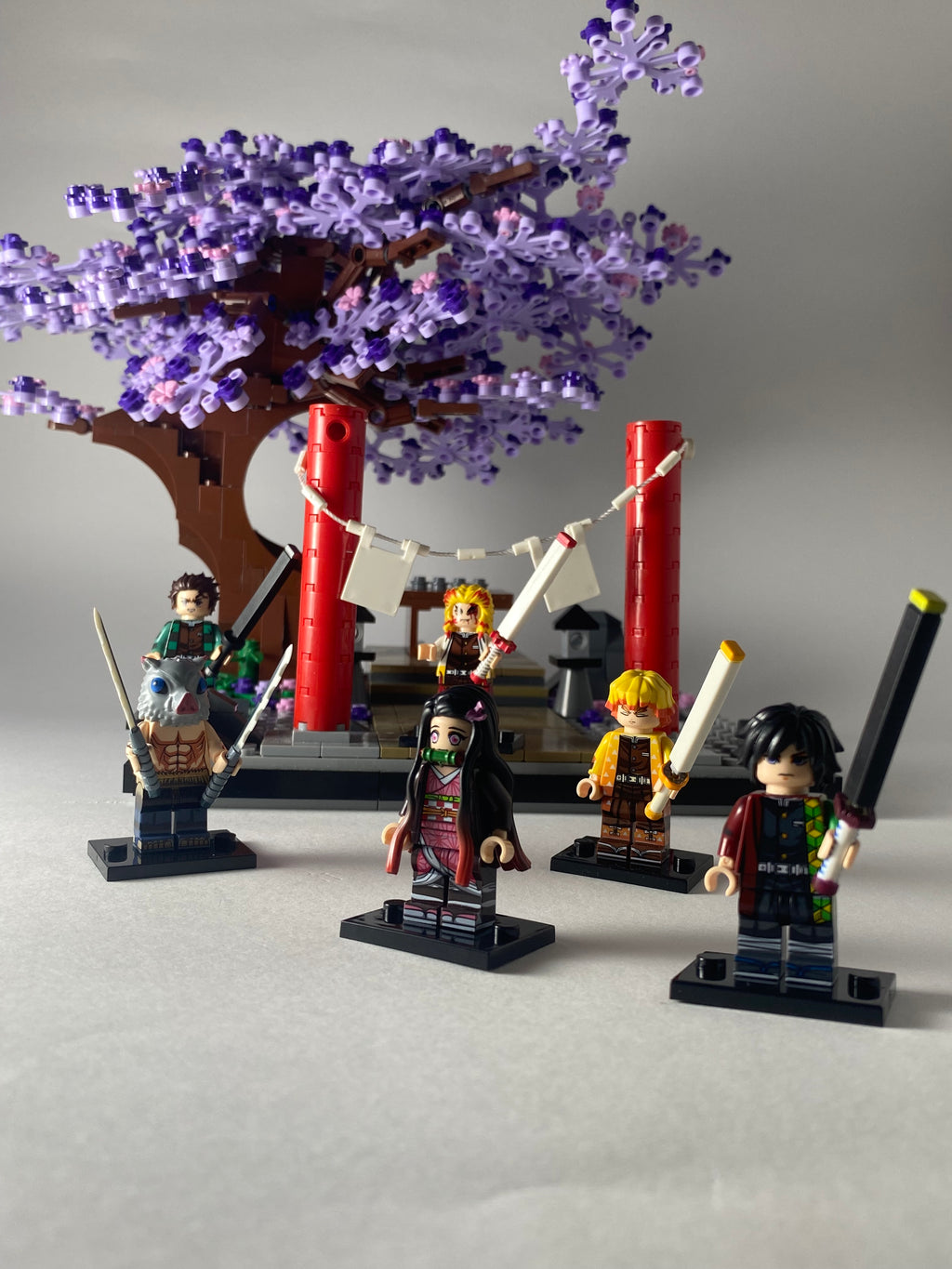 Demon Slayer Wistoria Tree and 6 characters